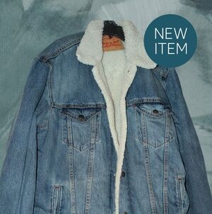 Vtg Levi's Denim Sherpa Jacket